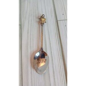 Mother’s Day Basket of Spring Flowers Spoon Silver Plated  4” w.a.p.w